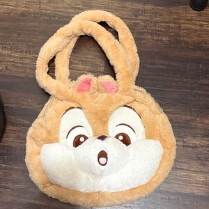 Cute Tan and White Bunny Plush Bag chip or dale